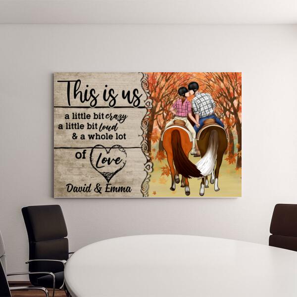 Personalized Canvas,  Horseback Riding Couple Holding Hand - This Is Us, Gift For Couple And Horse Lovers