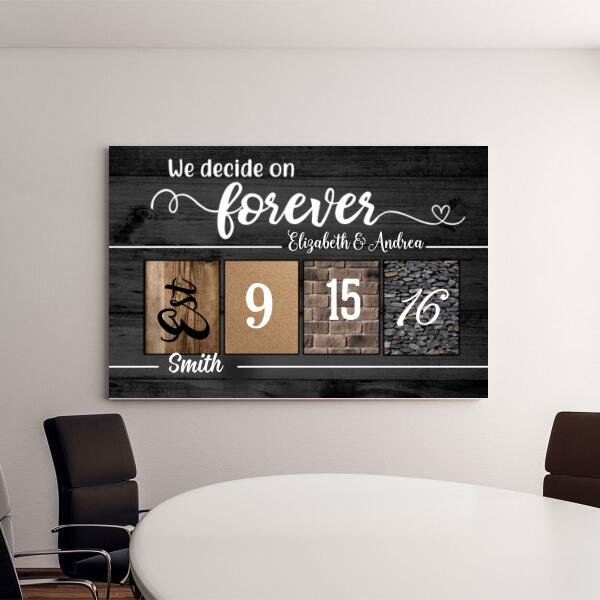 Personalized Canvas, Wedding Anniversary Day, Anniversary Gift for Couple, Gift for Family