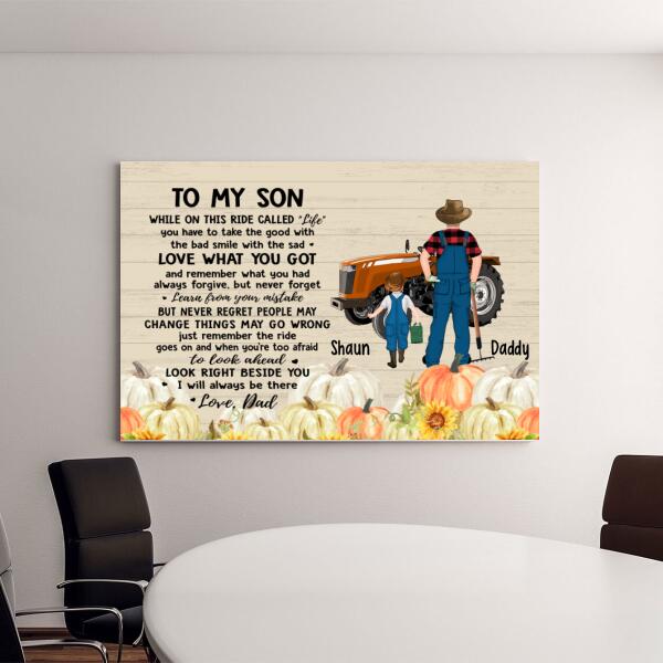 To My Son - Personalized Gifts Custom Farmer Canvas for Dad or Son - Farmer