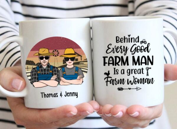 Personalized Mug, Farming Couple, Old Farmers, Gifts For Farmers