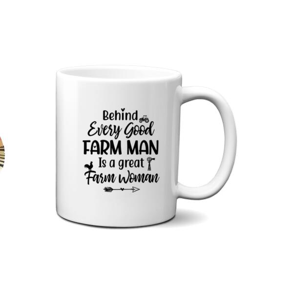 Personalized Mug, Farming Couple, Old Farmers, Gifts For Farmers