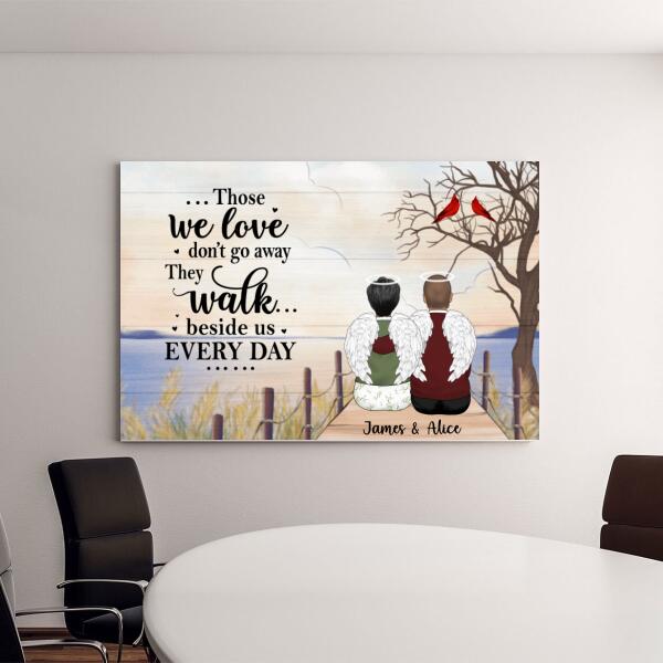 Those We Love Don't Go Away - Personalized Gifts Custom Memorial Canvas for Mom for Dad, Memorial Gifts