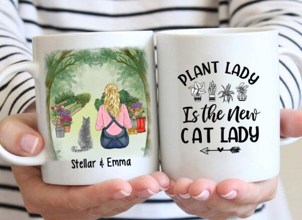 Personalized Mug, All I Need Is Gardening With My Cat, Gift For Gardeners And Cat Lovers