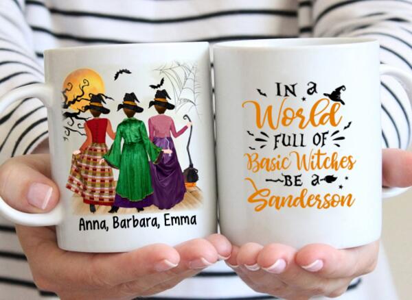 Personalized Mug, Buckle Up Buttercup - Witch Sisters, Gifts For Halloween Friends