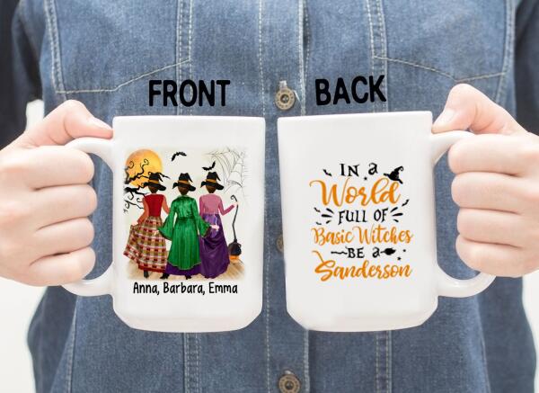 Personalized Mug, Buckle Up Buttercup - Witch Sisters, Gifts For Halloween Friends