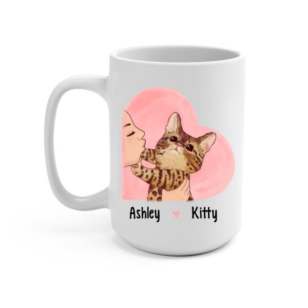 Personalized Mug, Cat No Kisses, Gift For Cat Lovers