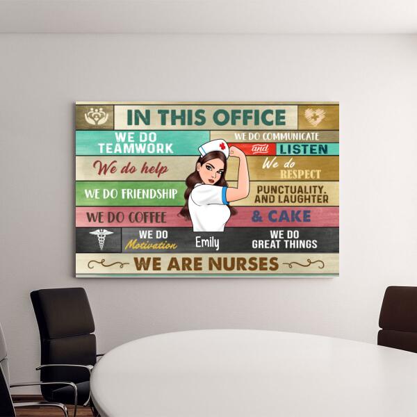 Personalized Canvas, Strong Nurse, In This Office We Do Great Things, Gifts For Nurses