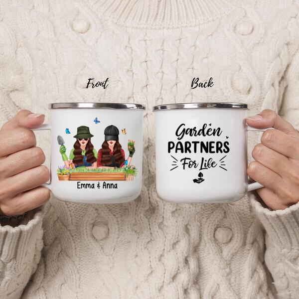 Personalized Mug, Up To 4 Girls, Garden Partners For Life, Gift For Gardeners, Sisters And Best Friends