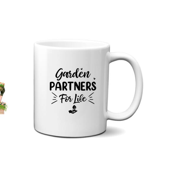 Personalized Mug, Up To 4 Girls, Garden Partners For Life, Gift For Gardeners, Sisters And Best Friends