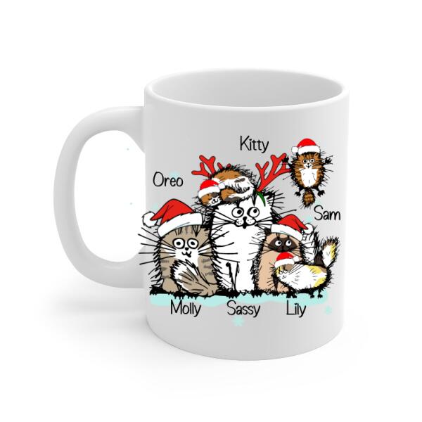 Personalized Mug, Funny Cats - Up To 6 Cats, Christmas Gift for Cat Lovers