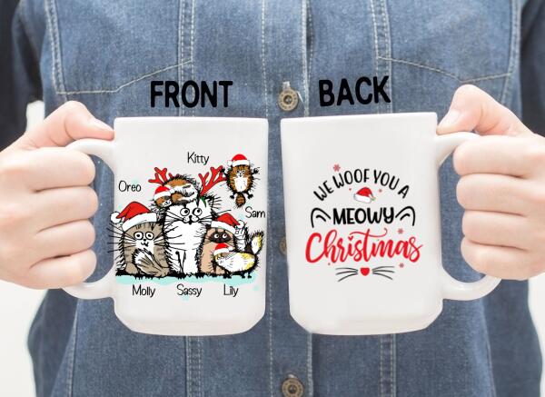 Personalized Mug, Funny Cats - Up To 6 Cats, Christmas Gift for Cat Lovers