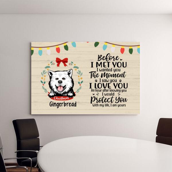 Personalized Canvas, Before I Met You, Christmas Theme, Christmas Gift For Dog Lovers