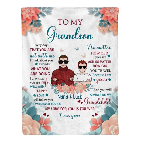 To My Grandson/Granddaughter from Grandma - Personalized Gifts Custom Blanket for Grandson, for Granddaughter