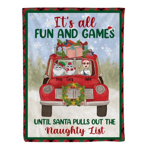 It's All Fun and Games - Christmas Personalized Gifts Custom Blanket for Cat Mom, Cat Lovers