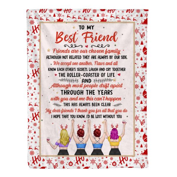 Personalized Blanket, Up To 4 Girls, To My Best Friend, Christmas Theme, Christmas Gift For Friends, Sisters