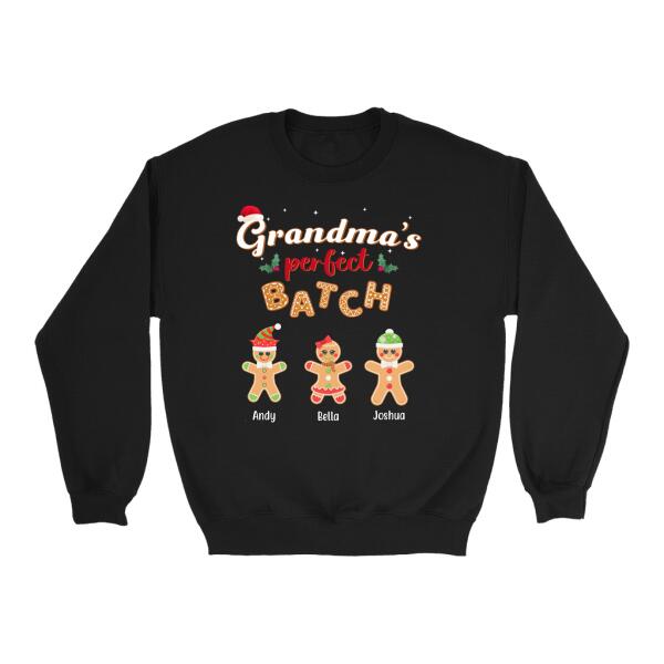 Grandma's Perfect Batch - Christmas Personalized Gifts Custom Shirt for Family for Grandma