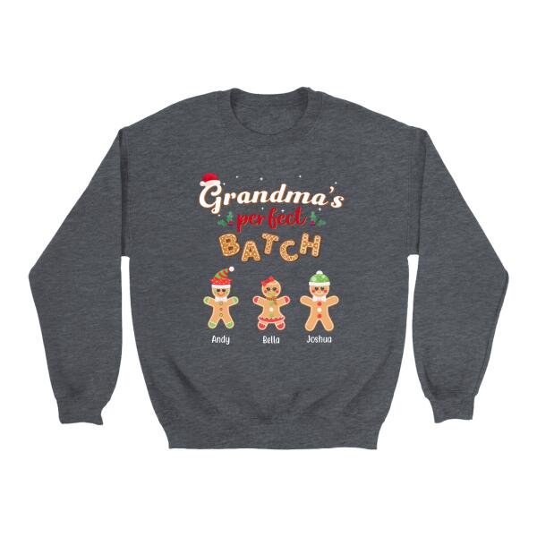 Grandma's Perfect Batch - Christmas Personalized Gifts Custom Shirt for Family for Grandma