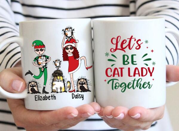 Personalized Mug, Christmas Crazy Cat Ladies, Christmas Gift For Cat Lovers