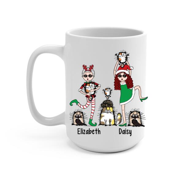 Personalized Mug, Christmas Crazy Cat Ladies, Christmas Gift For Cat Lovers