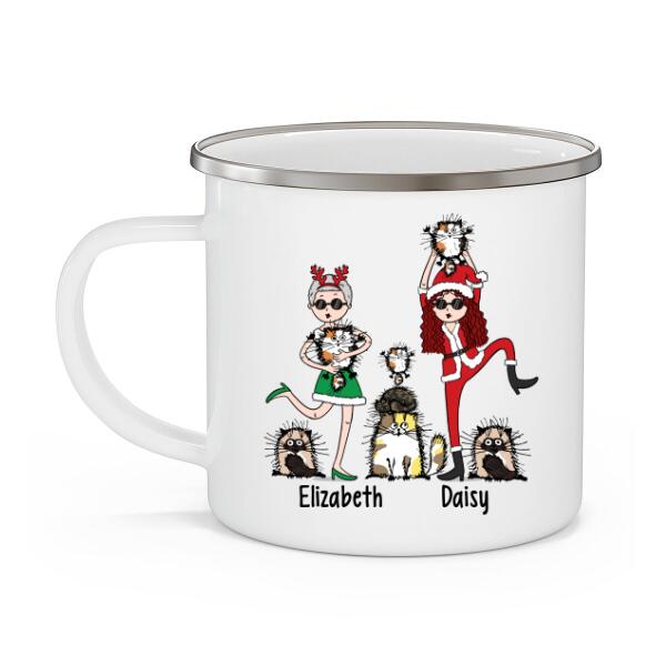 Personalized Mug, Christmas Crazy Cat Ladies, Christmas Gift For Cat Lovers