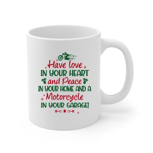 Personalized Mug, Christmas Motorcycle Couple, Christmas Gift For Motorcycle Lovers