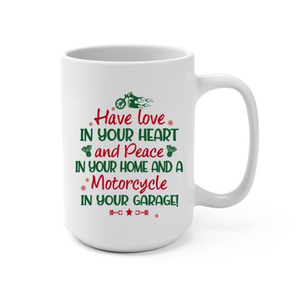 Personalized Mug, Christmas Motorcycle Couple, Christmas Gift For Motorcycle Lovers