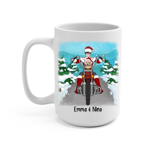 Personalized Mug, All I Want For Christmas Is My Dogs And A Motorcycle, Christmas Gift For Bikers And Dog Lovers