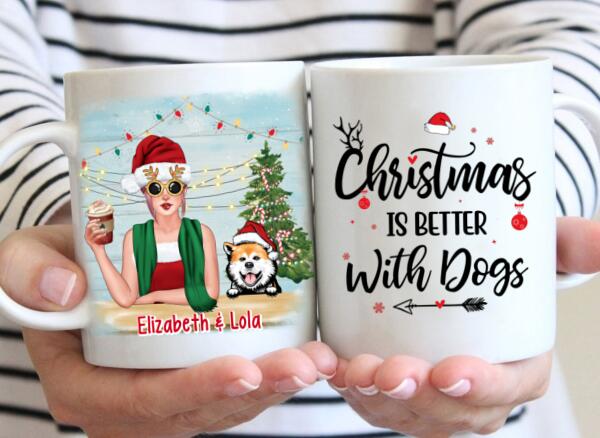 Personalized Mug, Christmas Is Better With Dogs , Christmas Gift For Dog Lovers