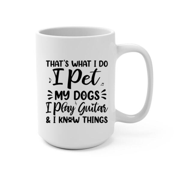 Personalized Mug, A Man Playing Guitar With Dogs, Gift For Guitar And Dog Lovers