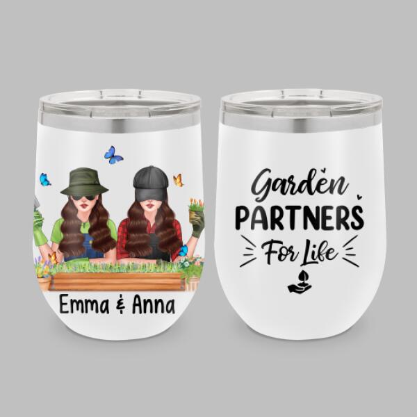 Personalized Tumbler, Up To 4 Girls, Garden Partners For Life, Gift For Gardeners, Sisters And Best Friends