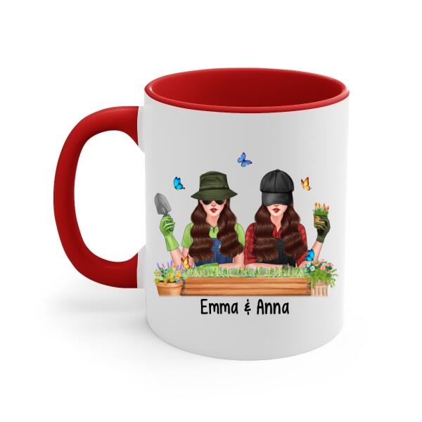 Personalized Mug, Up To 4 Girls, Garden Partners For Life, Gift For Gardeners, Sisters And Best Friends