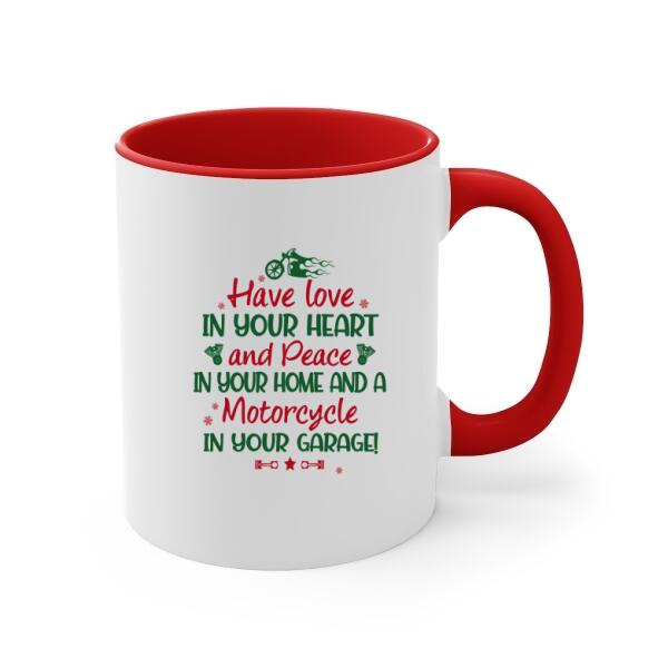 Personalized Mug, Christmas Motorcycle Couple, Christmas Gift For Motorcycle Lovers