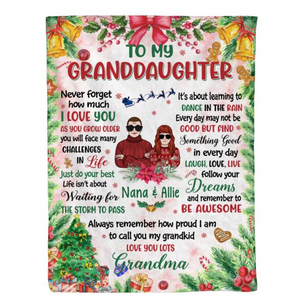 Personalized Blanket, To My Granddaughter, Christmas Theme, Christmas Gift For Granddaughter