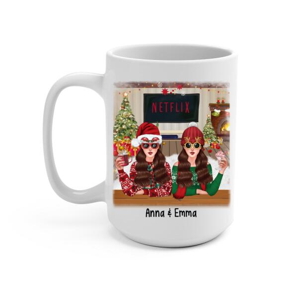 Personalized Mug, Up To 4 Girls, Christmas Besties, Christmas Gift For Sisters, Best Friends