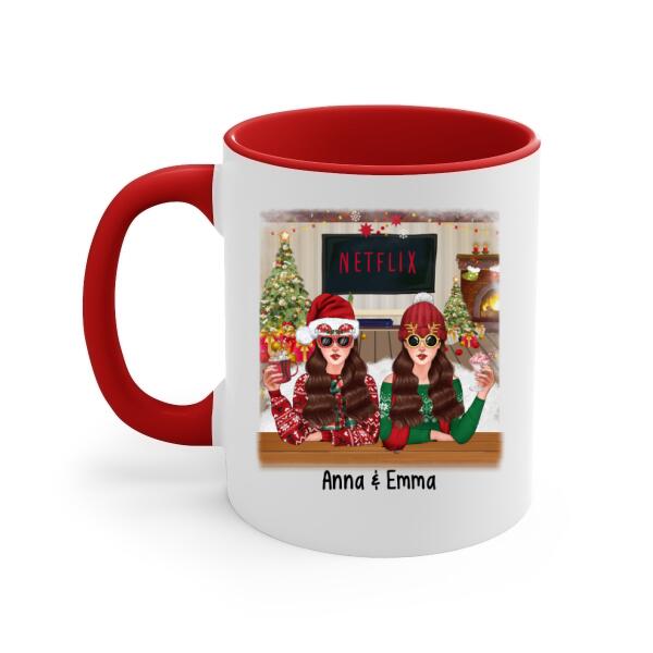 Personalized Mug, Up To 4 Girls, Christmas Besties, Christmas Gift For Sisters, Best Friends