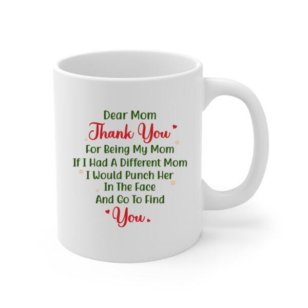 Mom and 3 Daughters Forever Never Apart - Christmas Personalized Gifts Custom Mug for Mom for Daughter