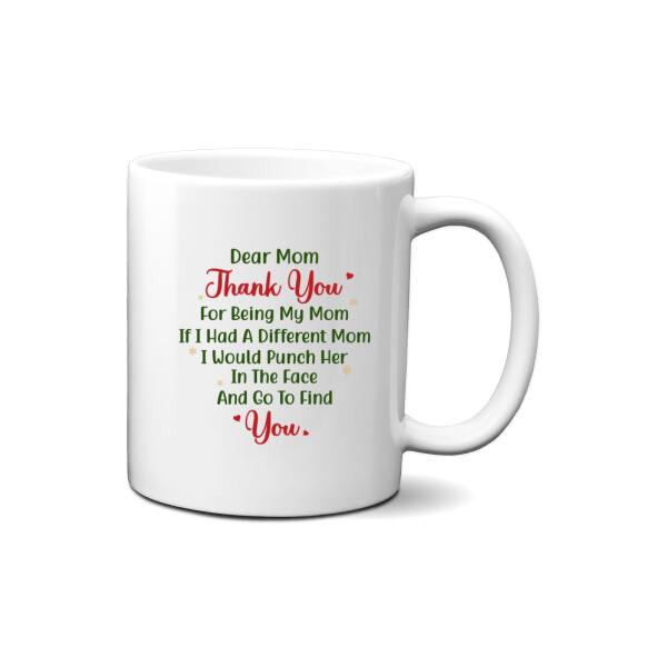 Mom and 3 Daughters Forever Never Apart - Christmas Personalized Gifts Custom Mug for Mom for Daughter