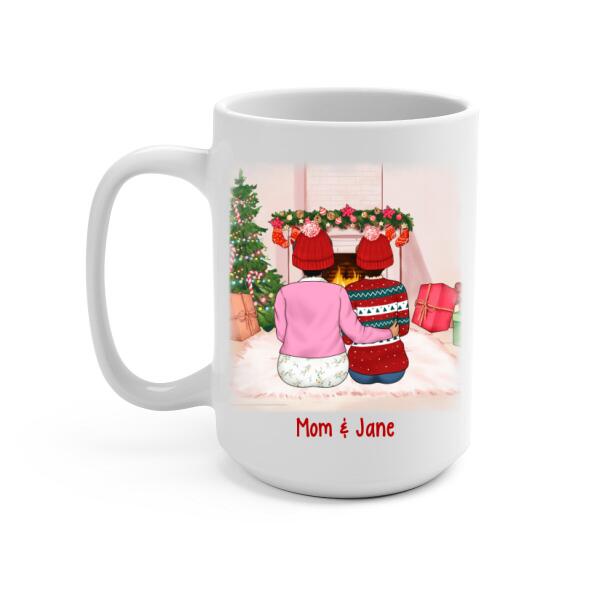 Mom and 3 Daughters Forever Never Apart - Christmas Personalized Gifts Custom Mug for Mom for Daughter