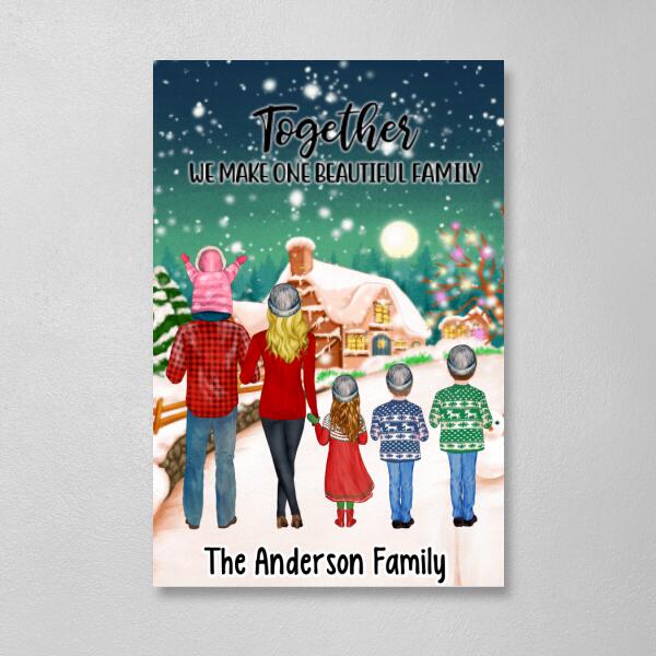 Personalized Canvas/Poster, Christmas Family Standing, Christmas Gift For Family