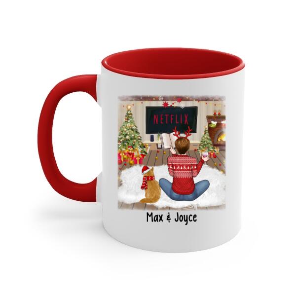 Personalized Mug, Christmas Is Better With Books And Cats, Christmas Gift For Book Lovers And Cat Lovers