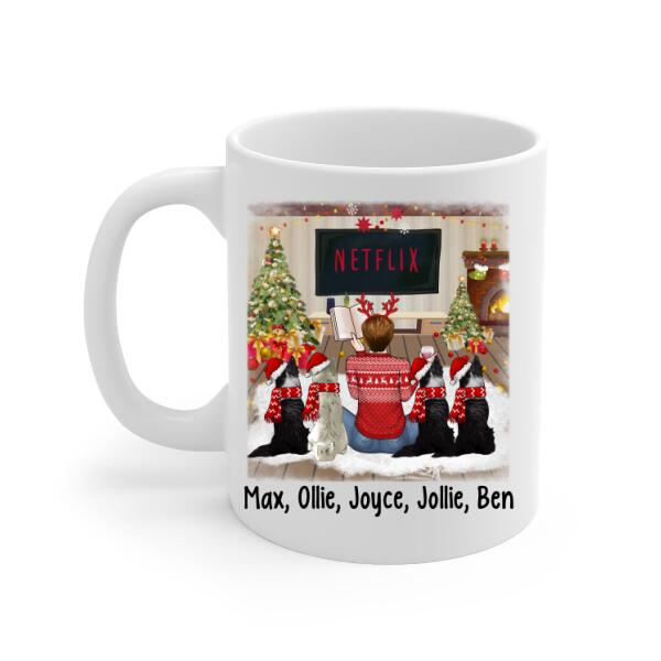 Personalized Mug, Christmas Is Better With Books And Dogs, Christmas Gift For Book Lovers And Dog Lovers