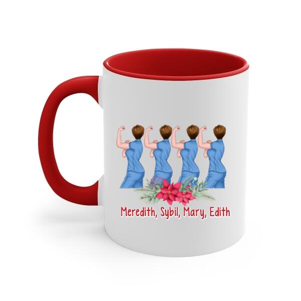 Personalized Mug, Up To 4 Women, Merry Christmas, May All Your Teeth Be White, Christmas Gift For Dental Colleagues