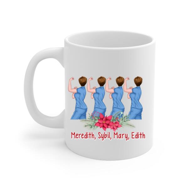 Personalized Mug, Up To 4 Women, Merry Christmas, May All Your Teeth Be White, Christmas Gift For Dental Colleagues