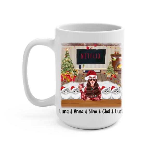 Personalized Mug, We Woof You A Merry Christmas, Christmas Gift For Cat Lovers