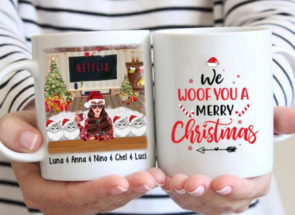 Personalized Mug, We Woof You A Merry Christmas, Christmas Gift For Cat Lovers