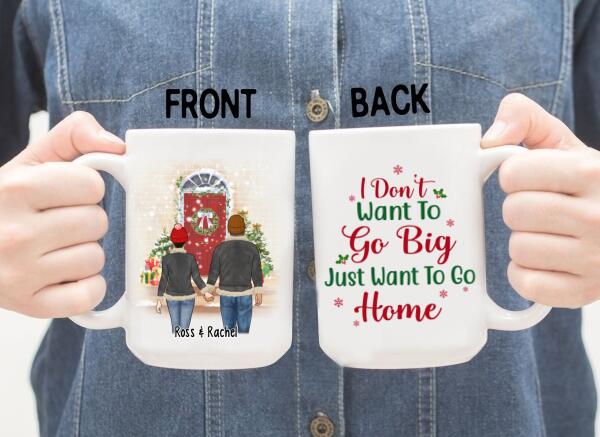 Personalized Mug, All Hearts Come Home For Christmas, Couple Holding Hands, Christmas Gift For Couples