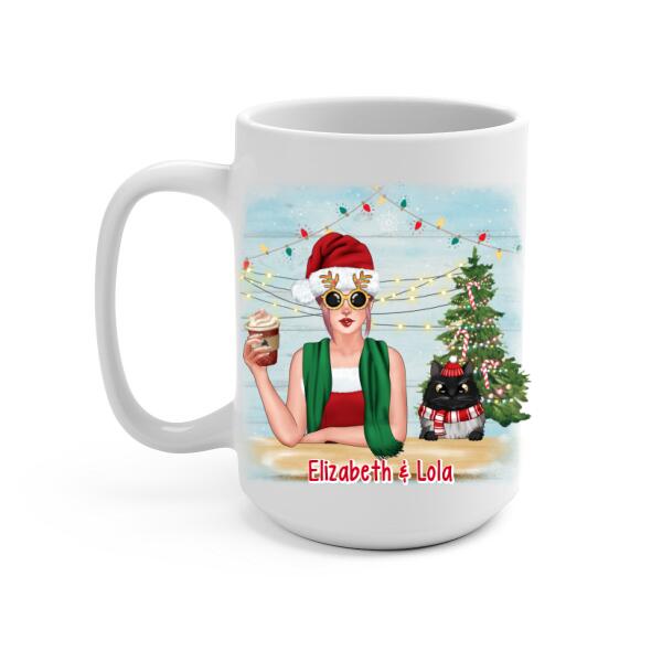 Personalized Mug, Christmas Is Better With Cats, Christmas Gift For Cat Lovers