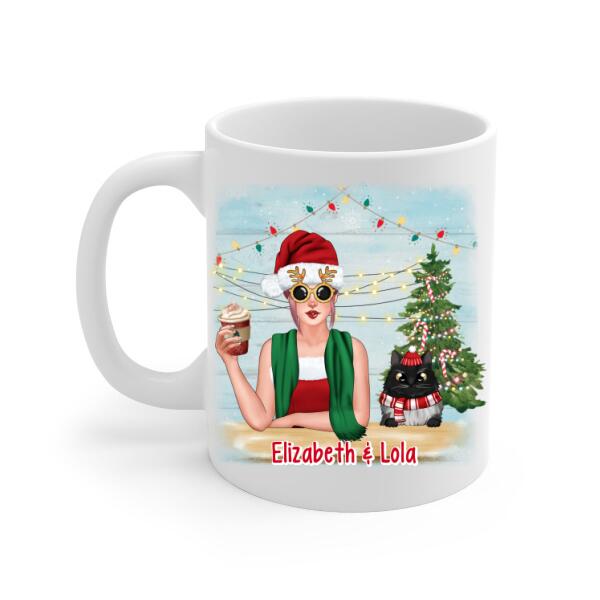 Personalized Mug, Christmas Is Better With Cats, Christmas Gift For Cat Lovers