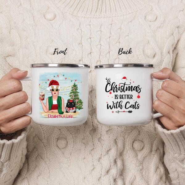 Personalized Mug, Christmas Is Better With Cats, Christmas Gift For Cat Lovers