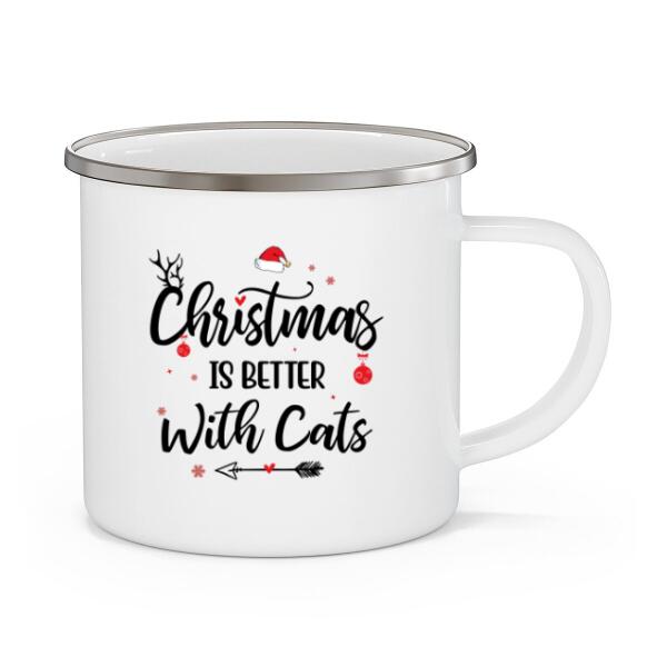 Personalized Mug, Christmas Is Better With Cats, Christmas Gift For Cat Lovers